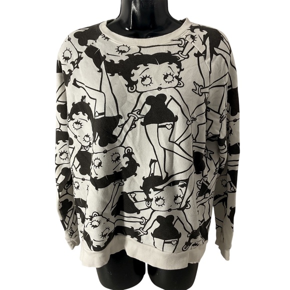 Forever 21 x Betty Boop Print Crewneck Sweater Size Medium - Picture 1 of 8